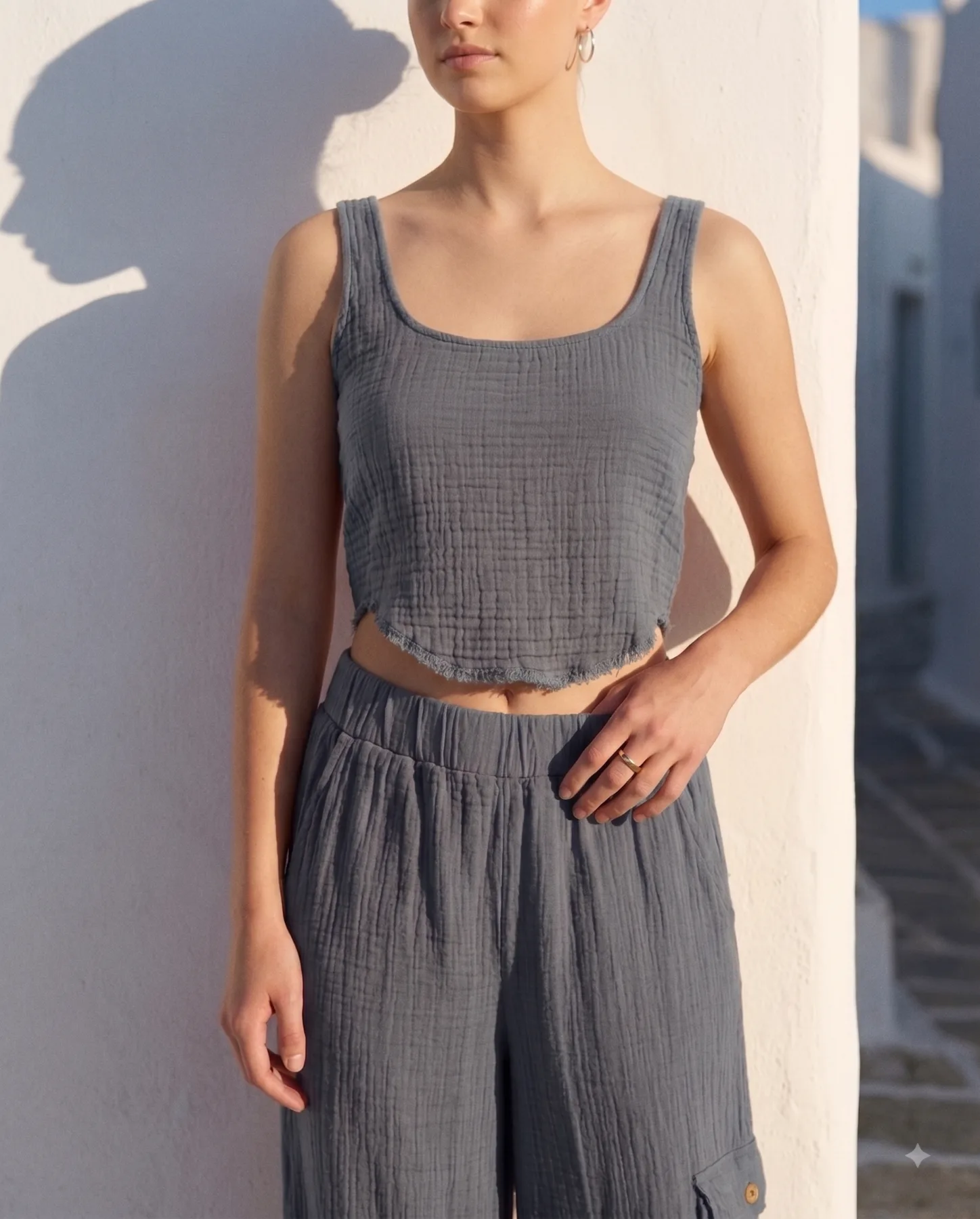 Müslin Crop — #b9cfe3