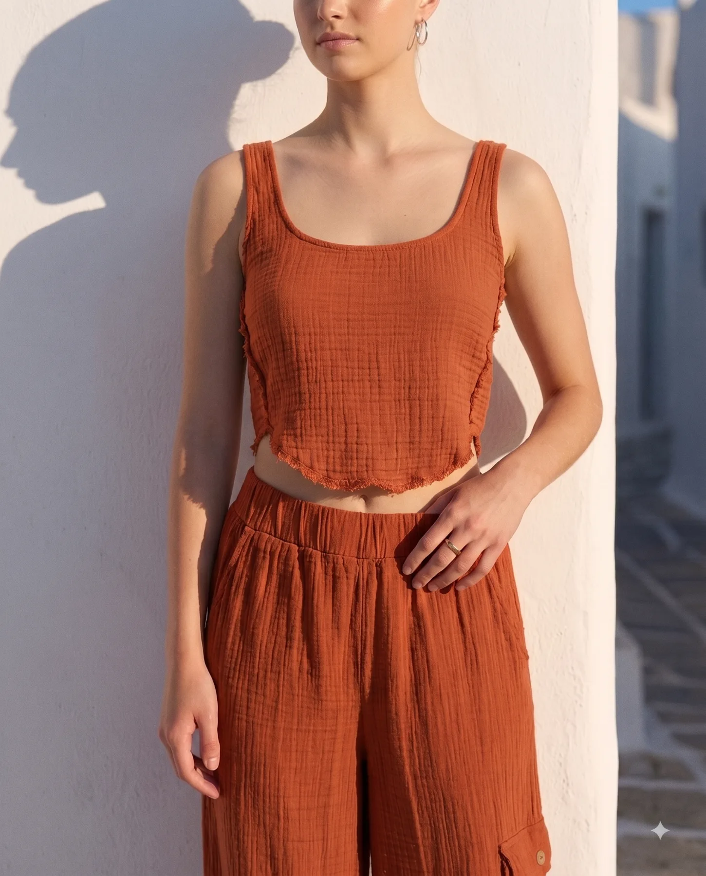 Müslin Crop — #b4553a